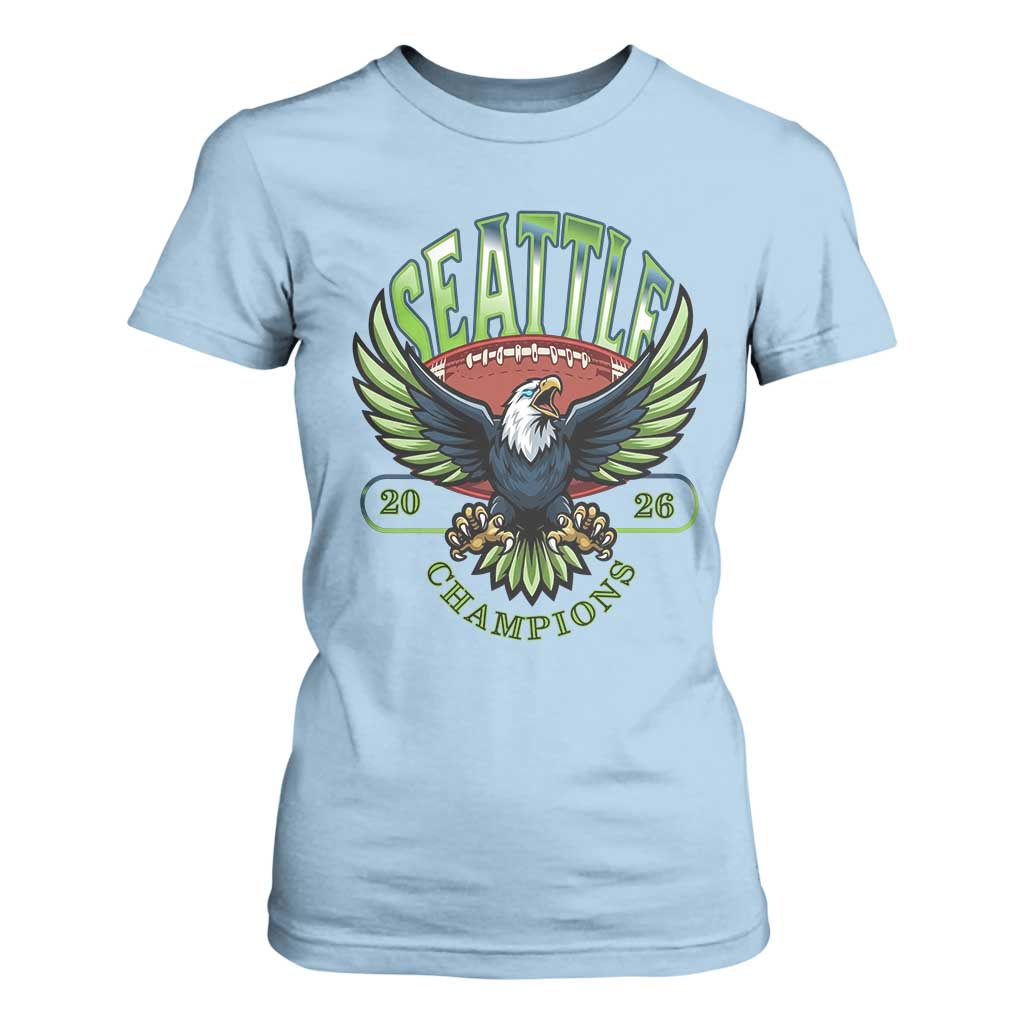 Seattle Champions Fan Pride T Shirt For Women Gift For Football Lovers TS12 Light Blue Print Your Wear