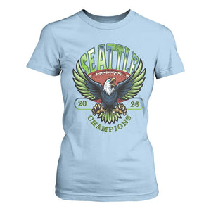 Seattle Champions Fan Pride T Shirt For Women Gift For Football Lovers TS12 Light Blue Print Your Wear