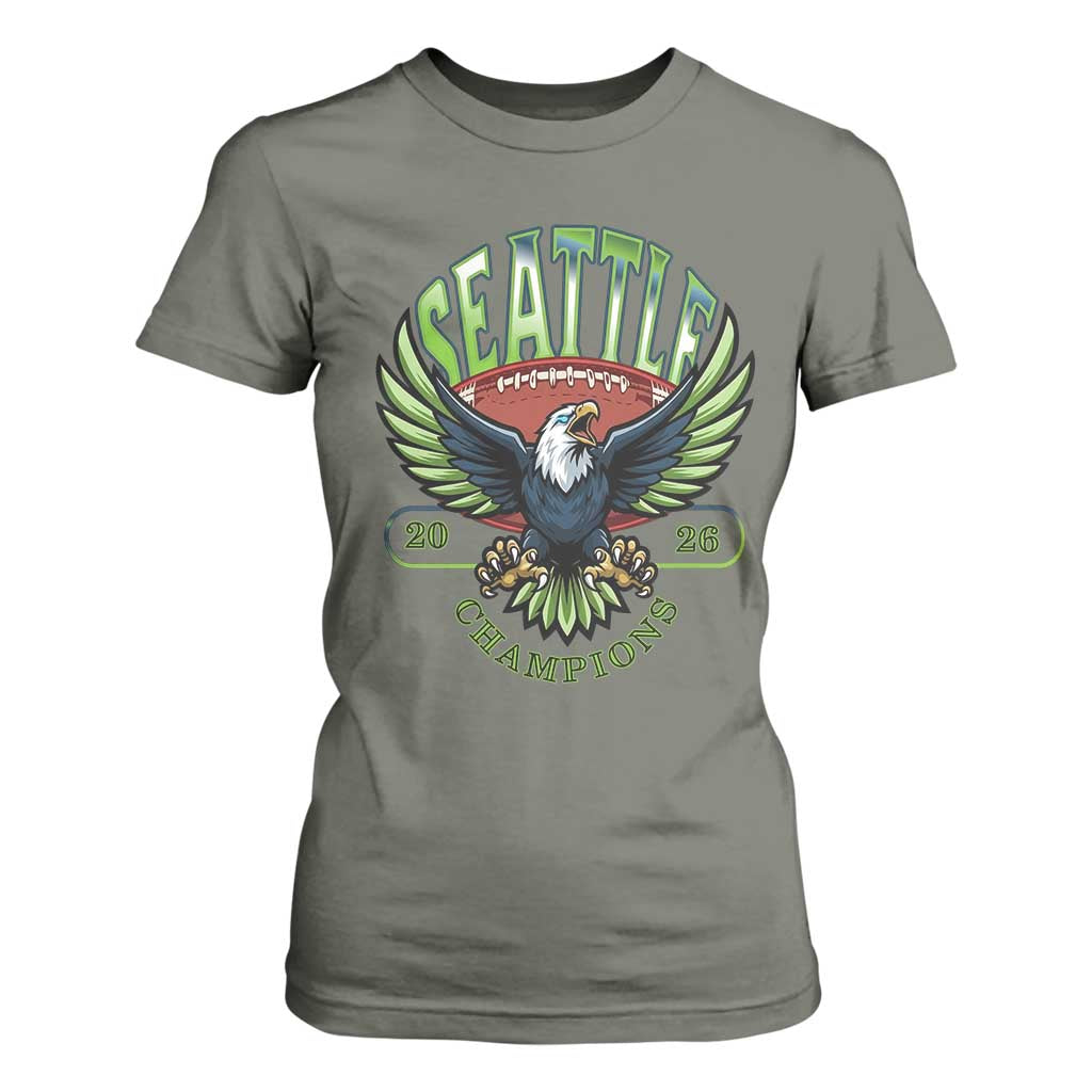 Seattle Champions Fan Pride T Shirt For Women Gift For Football Lovers TS12 Military Green Print Your Wear