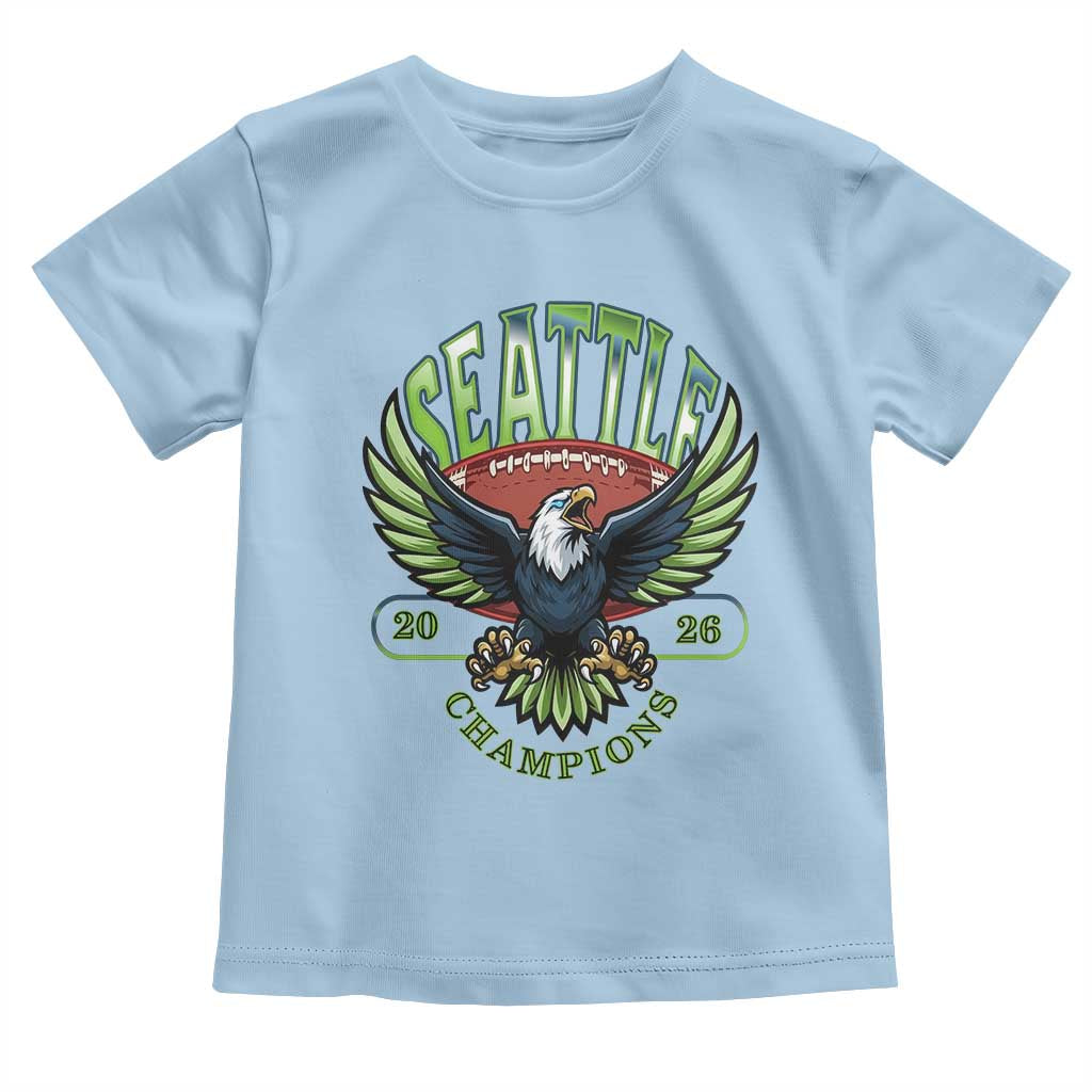 Seattle Champions Fan Pride Toddler T Shirt Gift For Football Lovers TS12 Light Blue Print Your Wear