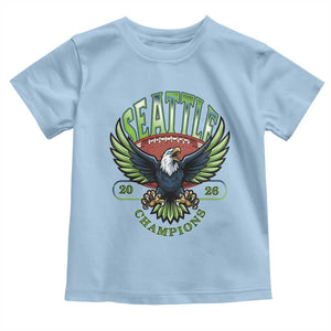Seattle Champions Fan Pride Toddler T Shirt Gift For Football Lovers TS12 Light Blue Print Your Wear