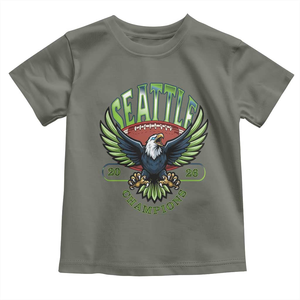 Seattle Champions Fan Pride Toddler T Shirt Gift For Football Lovers TS12 Military Green Print Your Wear