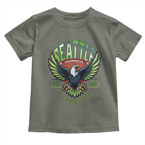 Seattle Champions Fan Pride Toddler T Shirt Gift For Football Lovers TS12 Military Green Print Your Wear