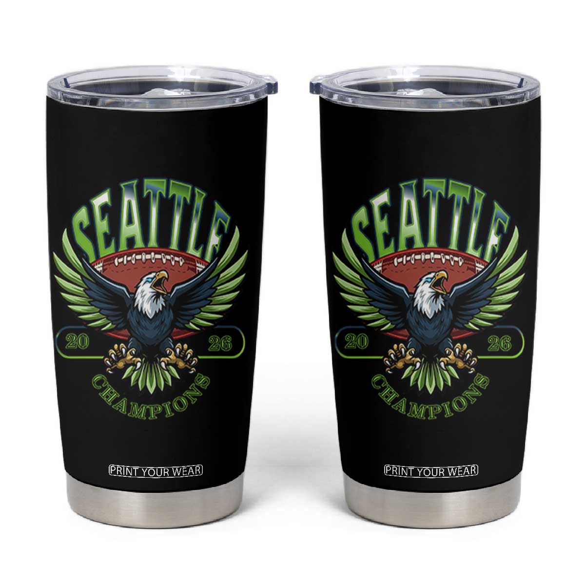 Seattle Champions Fan Pride Tumbler Cup Gift For Football Lovers TS12 Black Print Your Wear