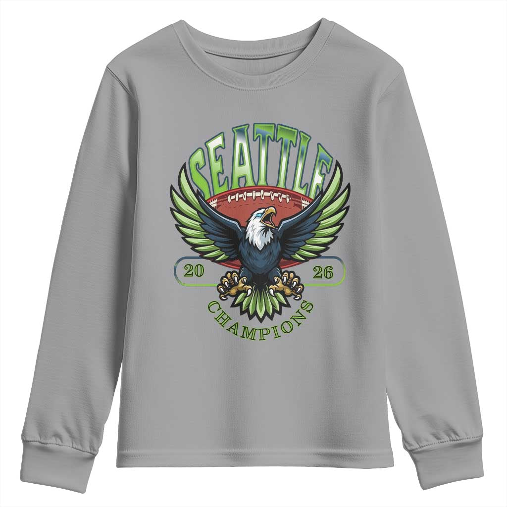 Seattle Champions Fan Pride Youth Sweatshirt Gift For Football Lovers TS12 Sport Gray Print Your Wear