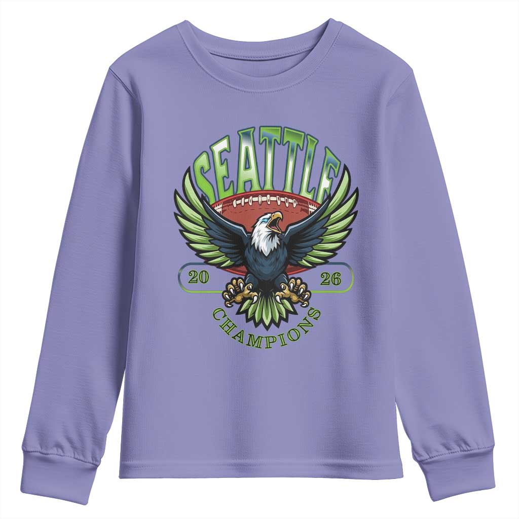 Seattle Champions Fan Pride Youth Sweatshirt Gift For Football Lovers TS12 Violet Print Your Wear