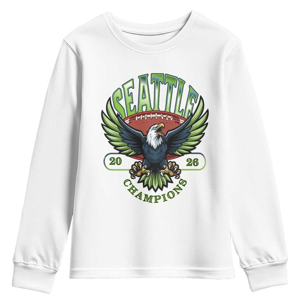 Seattle Champions Fan Pride Youth Sweatshirt Gift For Football Lovers TS12 White Print Your Wear