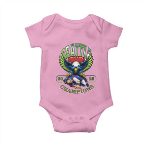 Funny Champion Seattle Dominates New England Baby Onesie 12s Fan Pride TS12 Light Pink Print Your Wear