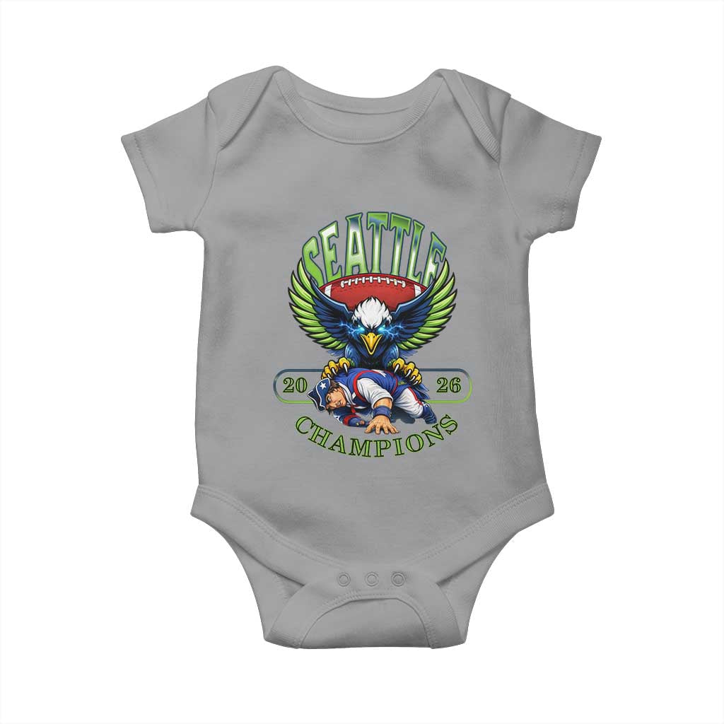 Funny Champion Seattle Dominates New England Baby Onesie 12s Fan Pride TS12 Sport Gray Print Your Wear