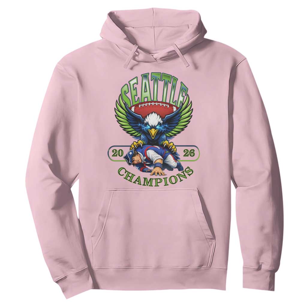 Funny Champion Seattle Dominates New England Hoodie 12s Fan Pride TS12 Light Pink Print Your Wear
