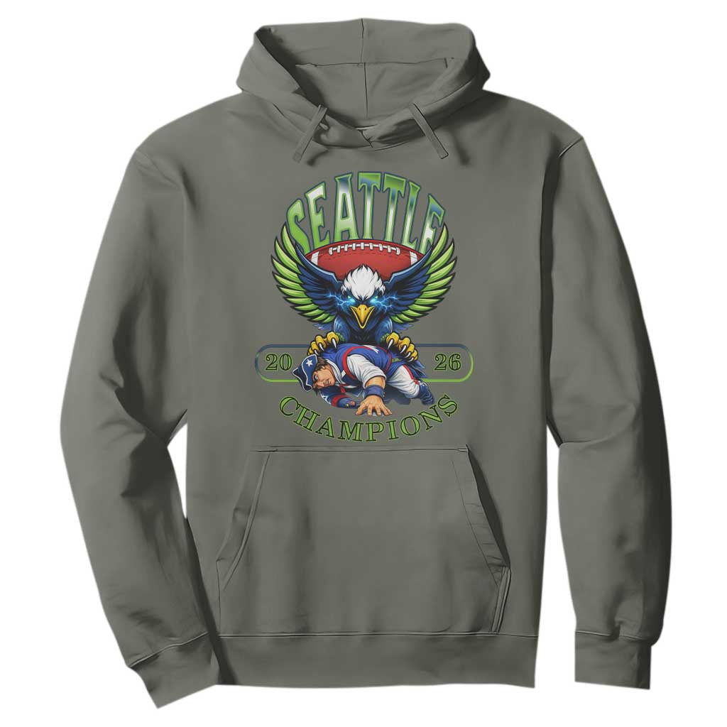 Funny Champion Seattle Dominates New England Hoodie 12s Fan Pride TS12 Military Green Print Your Wear