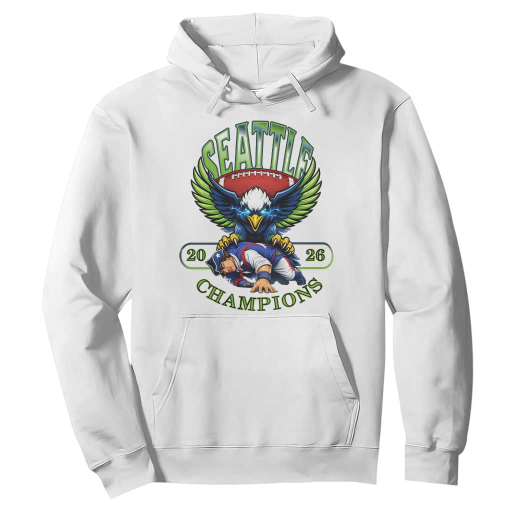 Funny Champion Seattle Dominates New England Hoodie 12s Fan Pride TS12 White Print Your Wear