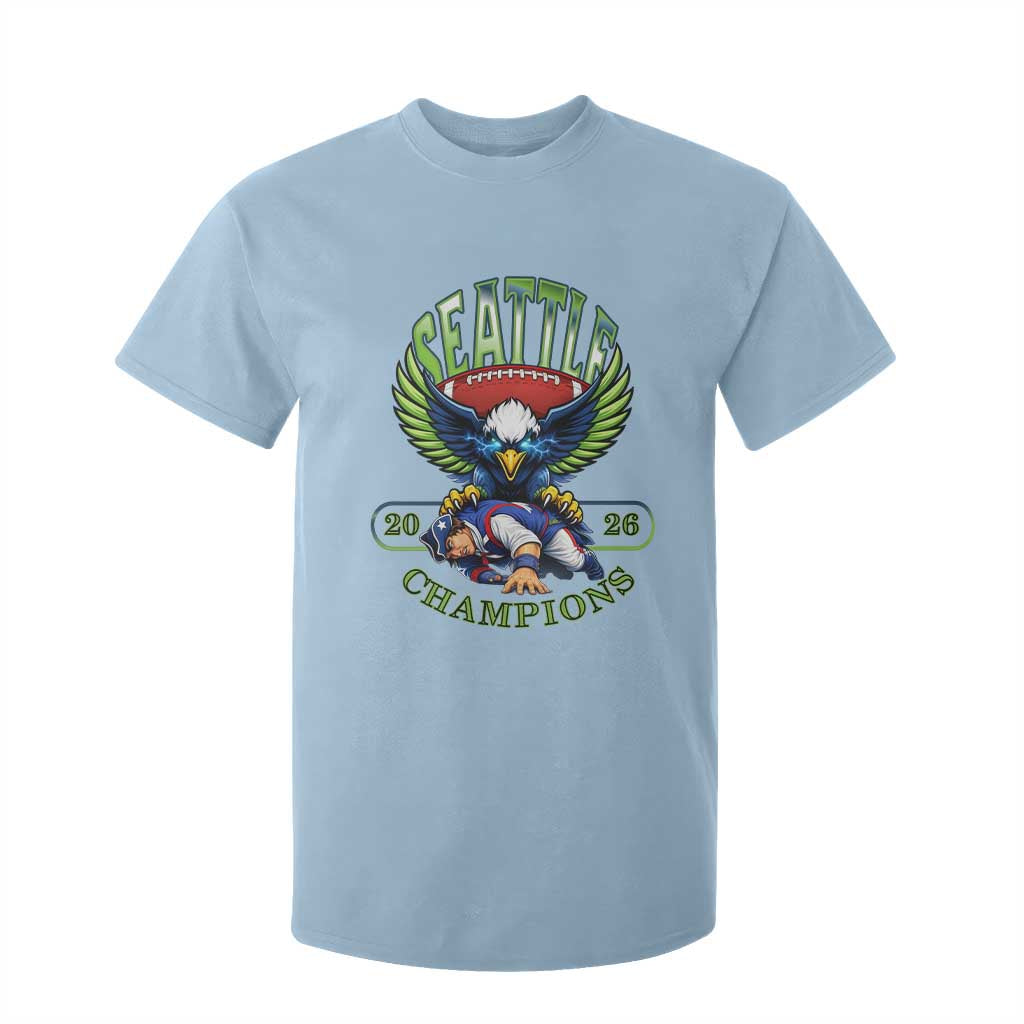 Funny Champion Seattle Dominates New England T Shirt For Kid 12s Fan Pride TS12 Light Blue Print Your Wear