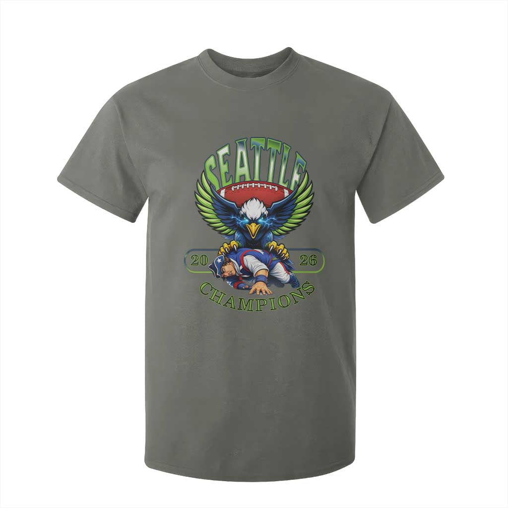 Funny Champion Seattle Dominates New England T Shirt For Kid 12s Fan Pride TS12 Military Green Print Your Wear
