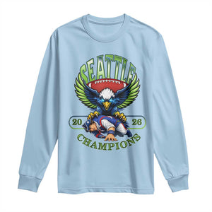 Funny Champion Seattle Dominates New England Long Sleeve Shirt 12s Fan Pride TS12 Light Blue Print Your Wear