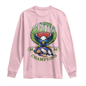 Funny Champion Seattle Dominates New England Long Sleeve Shirt 12s Fan Pride TS12 Light Pink Print Your Wear