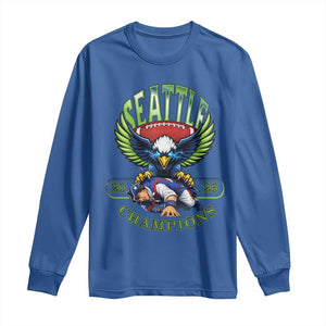 Funny Champion Seattle Dominates New England Long Sleeve Shirt 12s Fan Pride TS12 Royal Blue Print Your Wear
