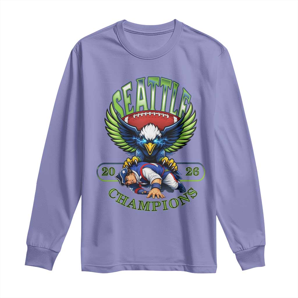 Funny Champion Seattle Dominates New England Long Sleeve Shirt 12s Fan Pride TS12 Violet Print Your Wear