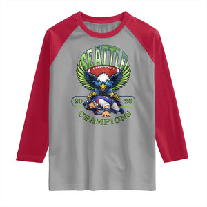 Funny Champion Seattle Dominates New England Raglan Shirt 12s Fan Pride TS12 Sport Gray Red Print Your Wear