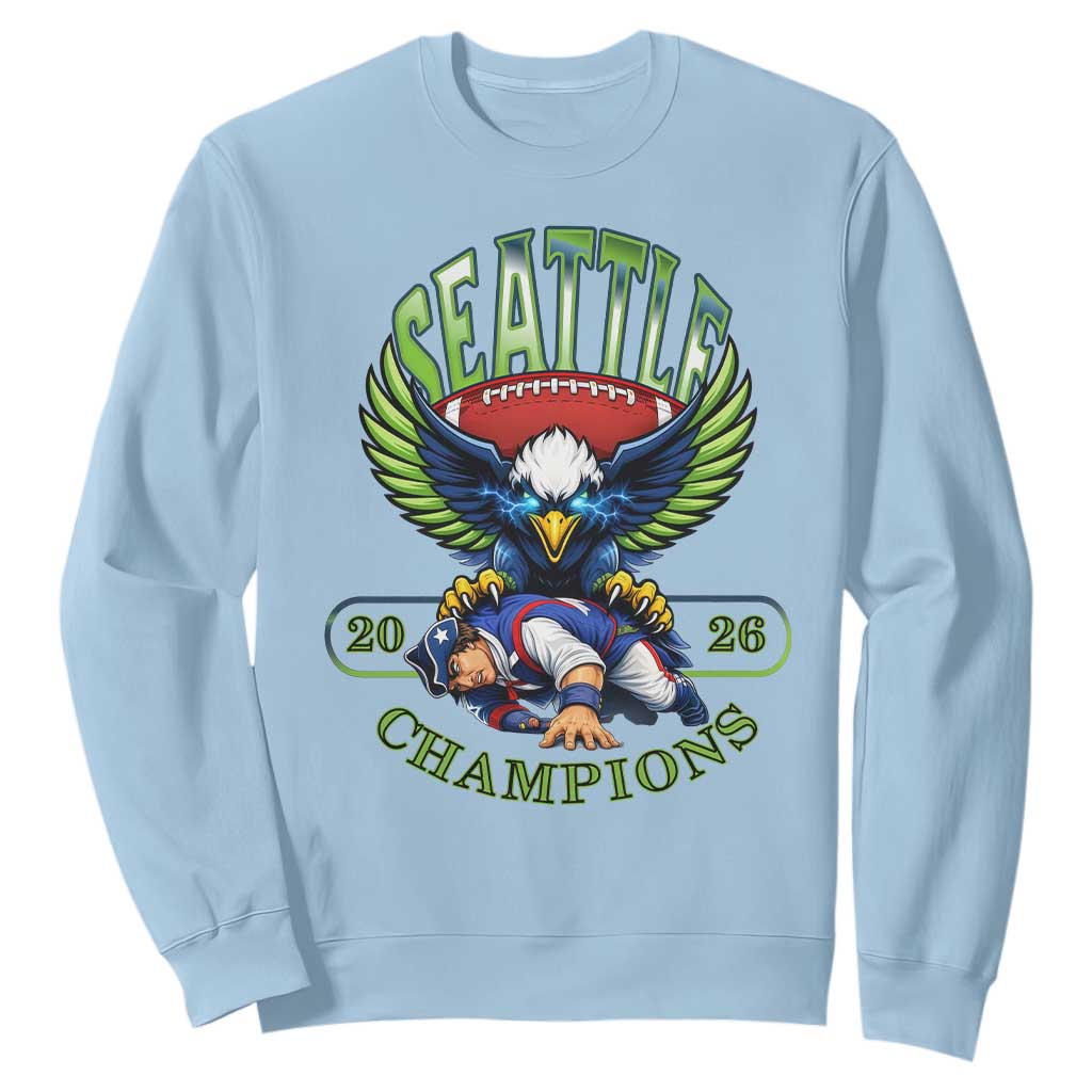 Funny Champion Seattle Dominates New England Sweatshirt 12s Fan Pride TS12 Light Blue Print Your Wear