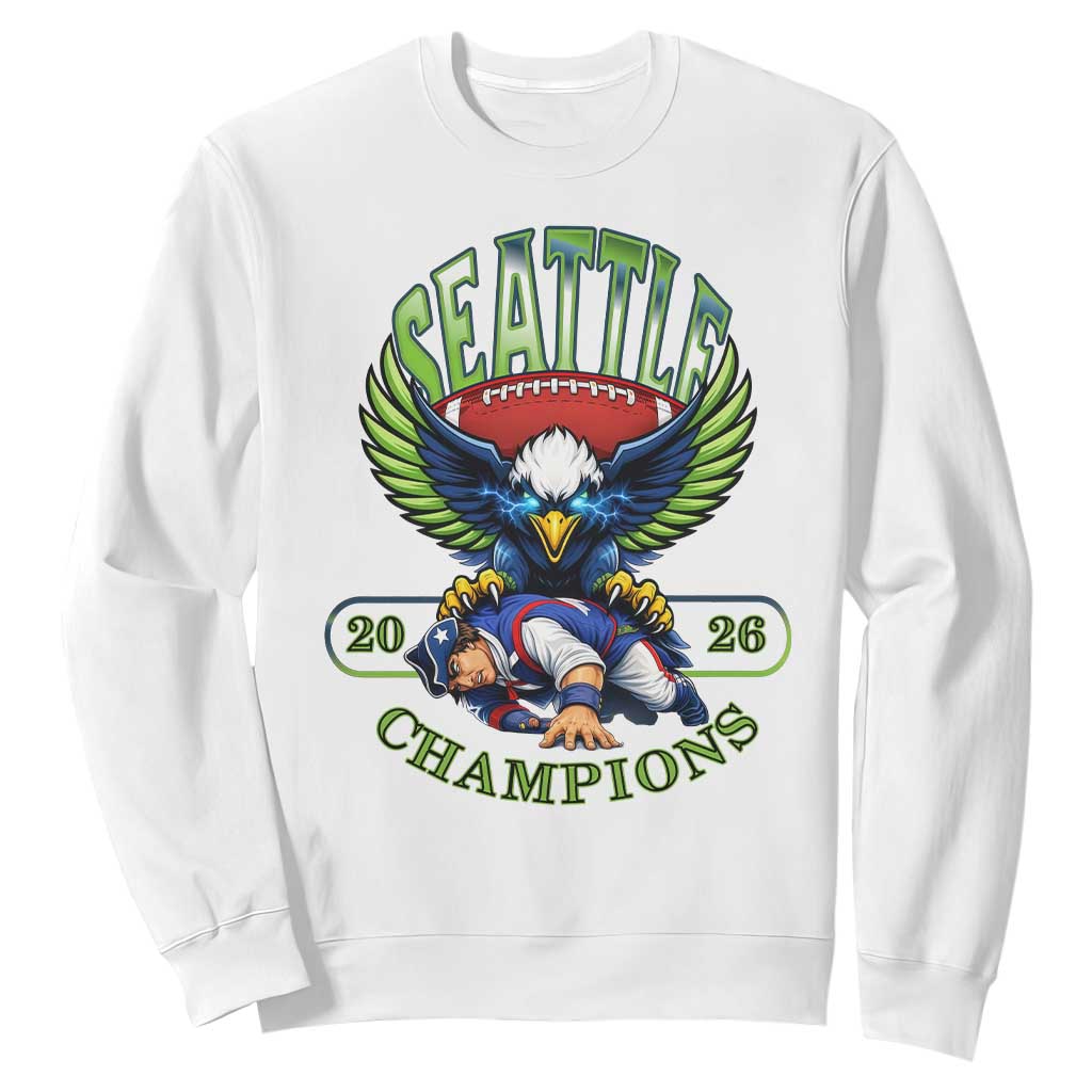 Funny Champion Seattle Dominates New England Sweatshirt 12s Fan Pride TS12 White Print Your Wear