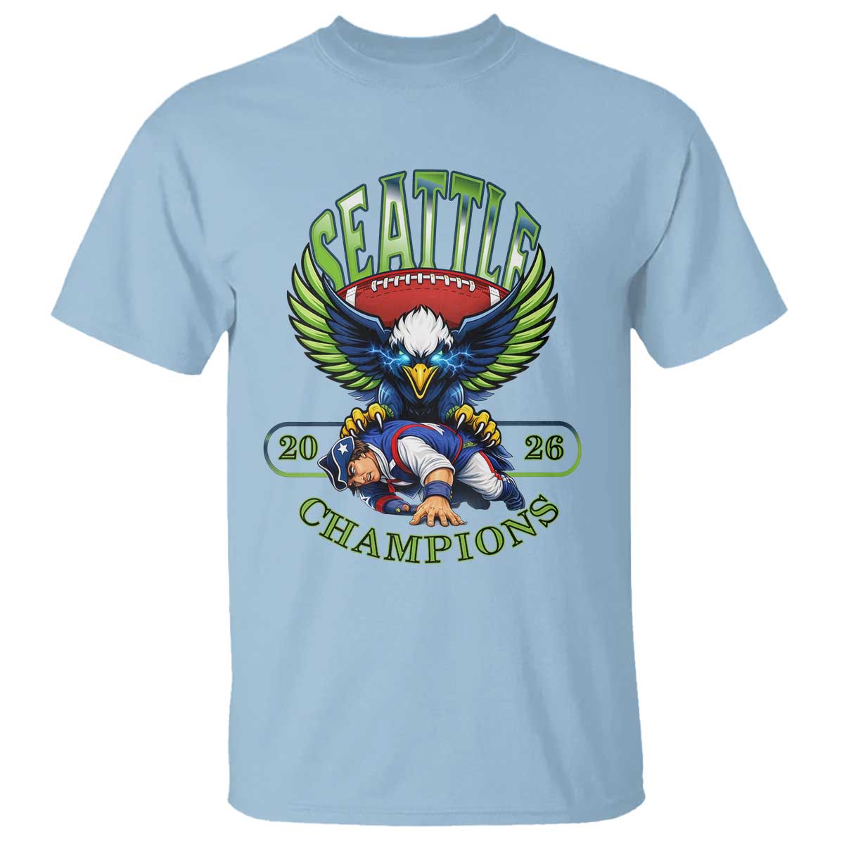Funny Champion Seattle Dominates New England T Shirt 12s Fan Pride TS12 Light Blue Print Your Wear