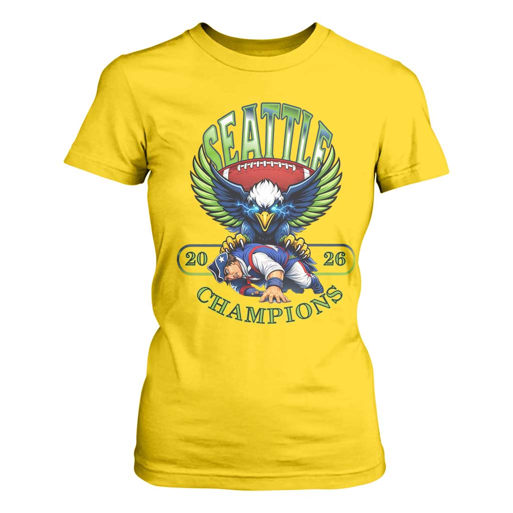 Funny Champion Seattle Dominates New England T Shirt For Women 12s Fan Pride TS12 Daisy Print Your Wear
