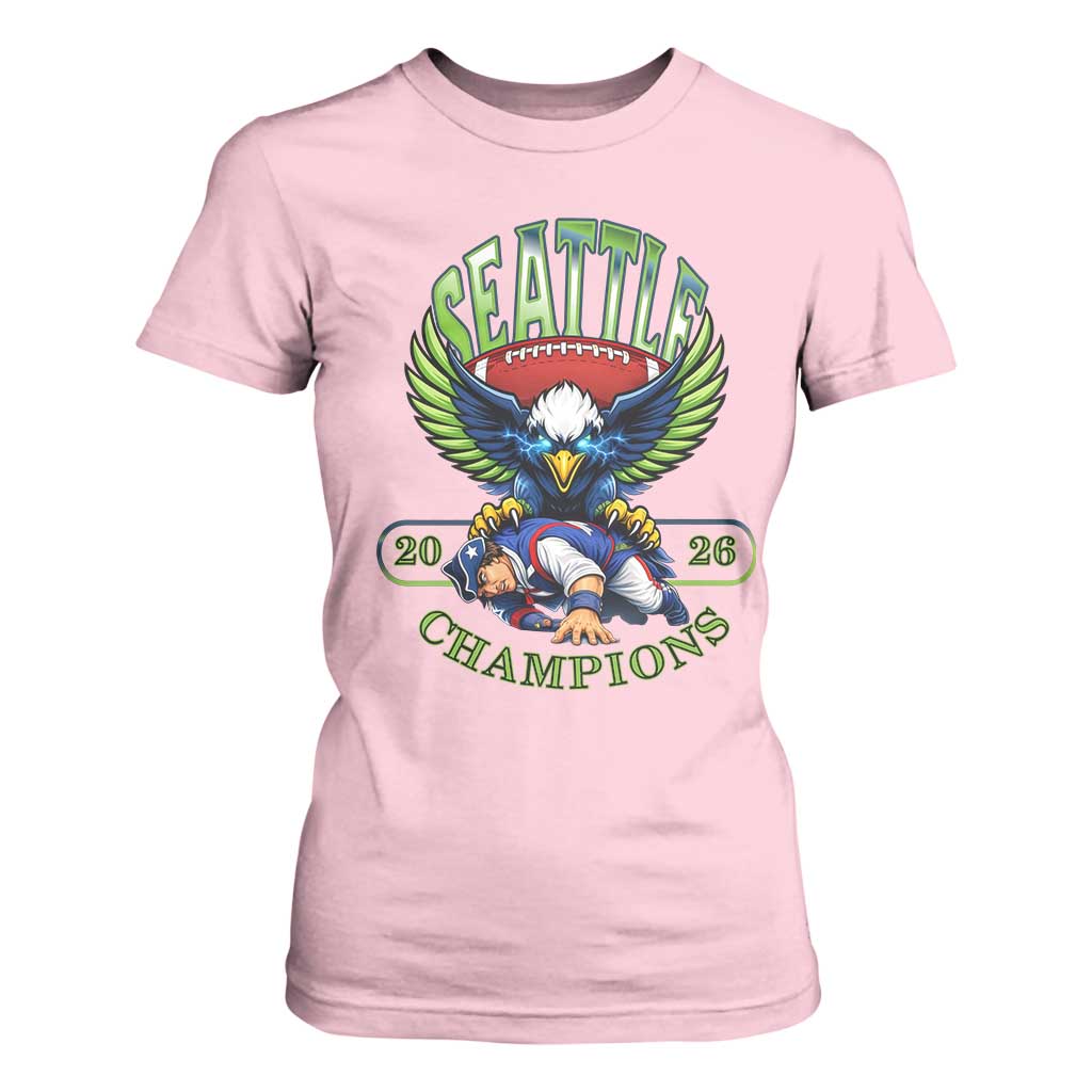 Funny Champion Seattle Dominates New England T Shirt For Women 12s Fan Pride TS12 Light Pink Print Your Wear