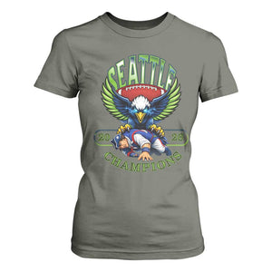 Funny Champion Seattle Dominates New England T Shirt For Women 12s Fan Pride TS12 Military Green Print Your Wear