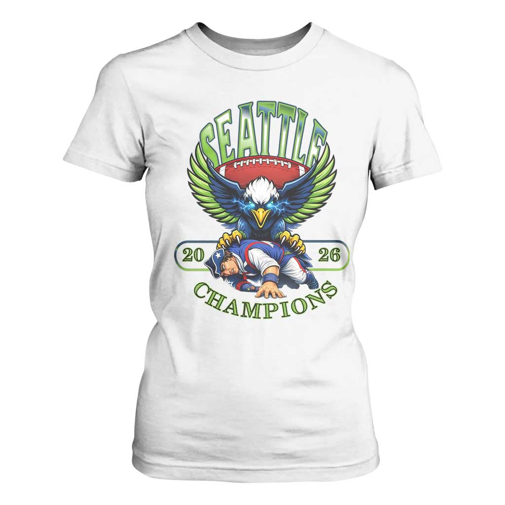 Funny Champion Seattle Dominates New England T Shirt For Women 12s Fan Pride TS12 White Print Your Wear