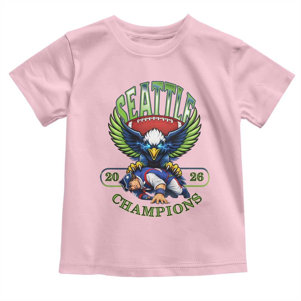 Funny Champion Seattle Dominates New England Toddler T Shirt 12s Fan Pride TS12 Light Pink Print Your Wear