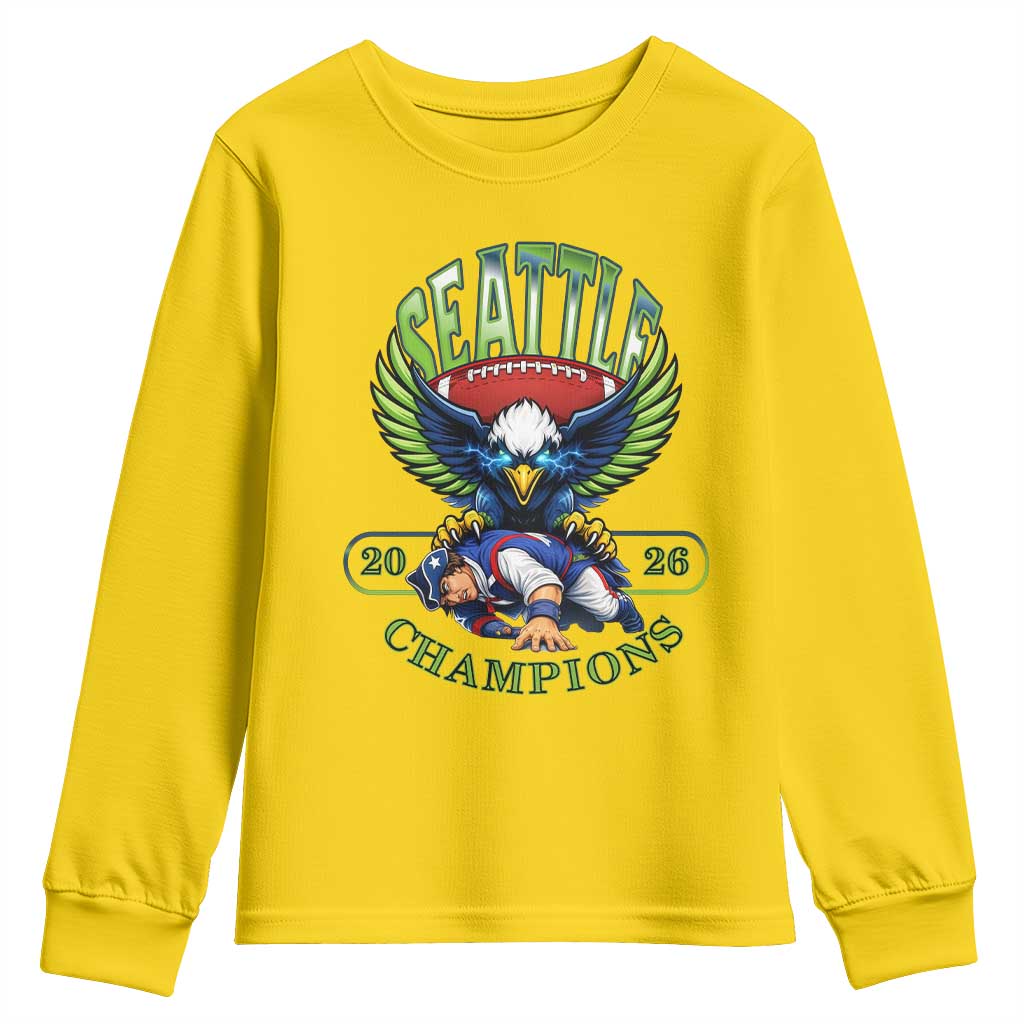 Funny Champion Seattle Dominates New England Youth Sweatshirt 12s Fan Pride TS12 Daisy Print Your Wear