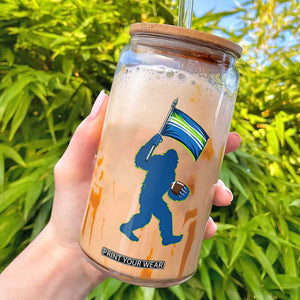 Bigfoot Seattle Sports Fan Glass Can Sasquatch 12s Pride Gift TS12 Black Print Your Wear