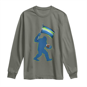 Bigfoot Seattle Sports Fan Long Sleeve Shirt Sasquatch 12s Pride Gift TS12 Military Green Print Your Wear