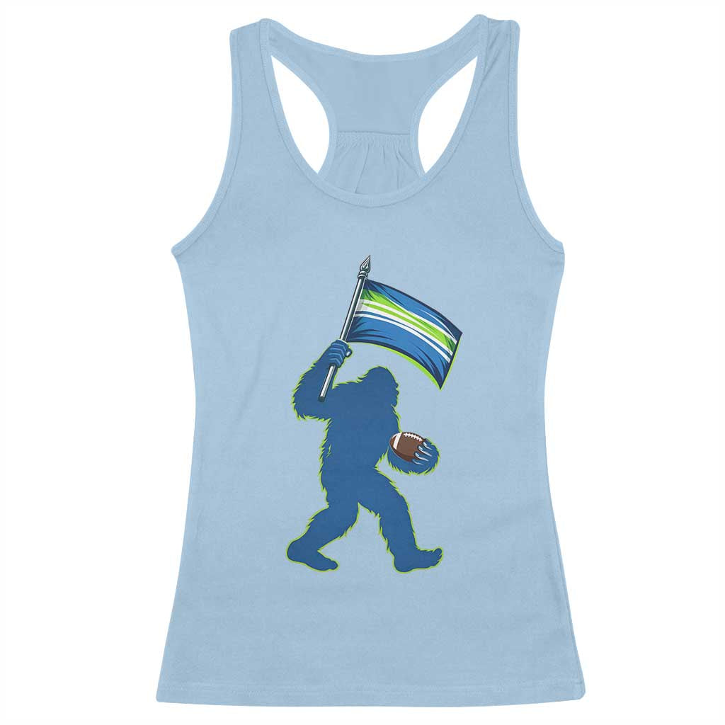 Bigfoot Seattle Sports Fan Racerback Tank Top Sasquatch 12s Pride Gift TS12 Light Blue Print Your Wear
