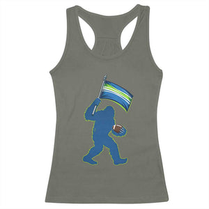 Bigfoot Seattle Sports Fan Racerback Tank Top Sasquatch 12s Pride Gift TS12 Military Green Print Your Wear