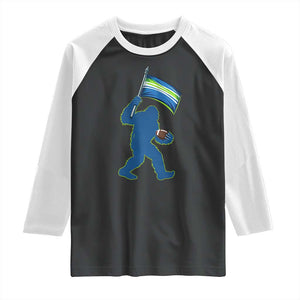 Bigfoot Seattle Sports Fan Raglan Shirt Sasquatch 12s Pride Gift TS12 Black White Print Your Wear