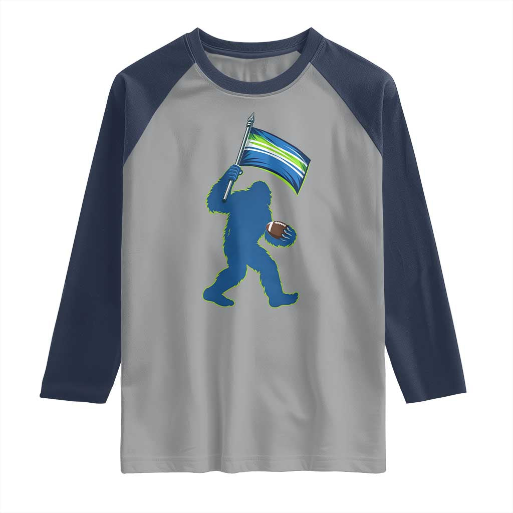 Bigfoot Seattle Sports Fan Raglan Shirt Sasquatch 12s Pride Gift TS12 Sport Gray Navy Print Your Wear