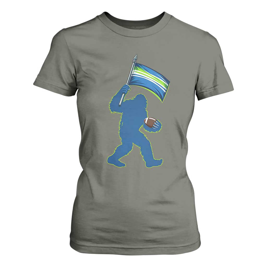 Bigfoot Seattle Sports Fan T Shirt For Women Sasquatch 12s Pride Gift TS12 Military Green Print Your Wear