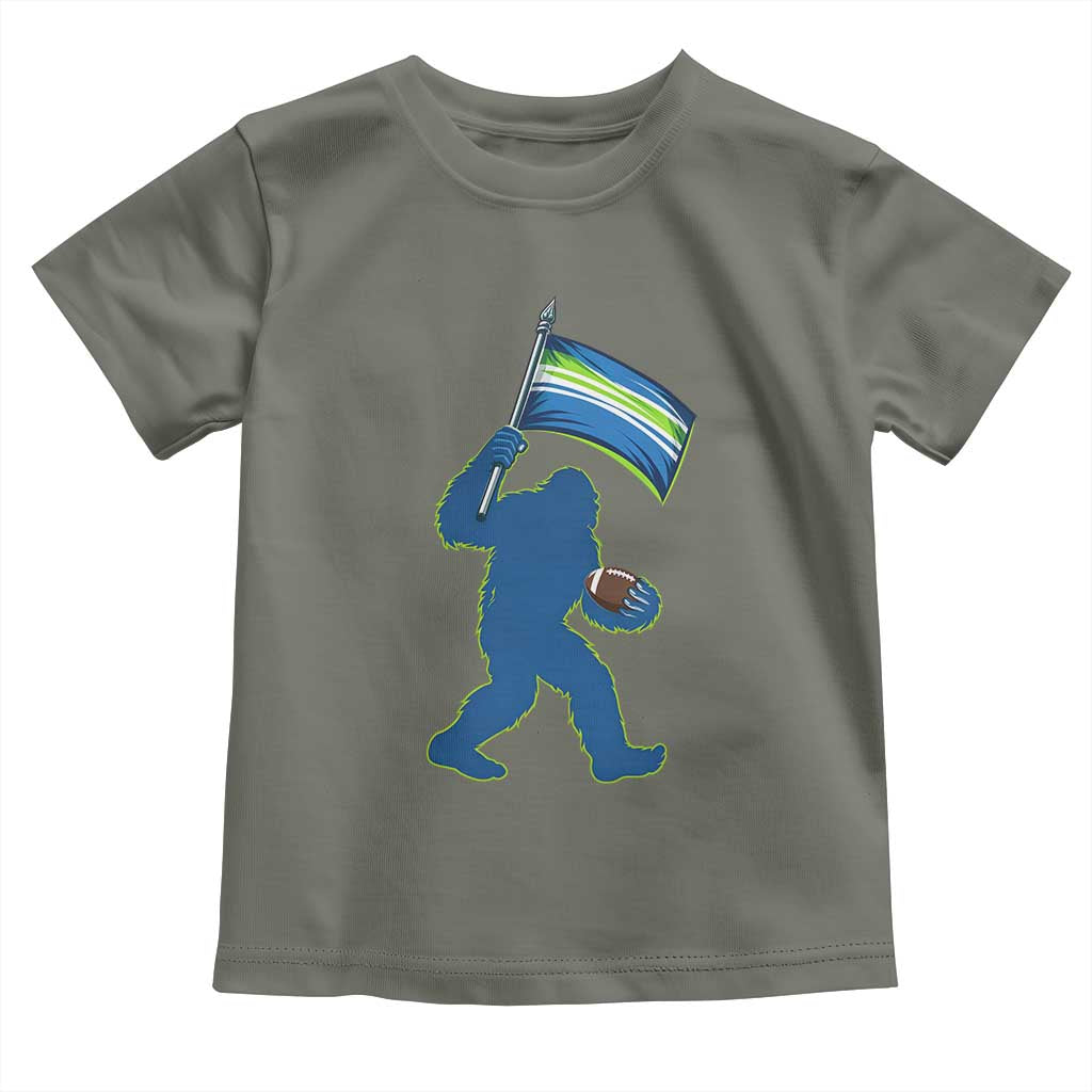Bigfoot Seattle Sports Fan Toddler T Shirt Sasquatch 12s Pride Gift TS12 Military Green Print Your Wear