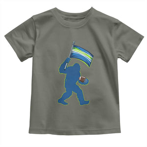 Bigfoot Seattle Sports Fan Toddler T Shirt Sasquatch 12s Pride Gift TS12 Military Green Print Your Wear
