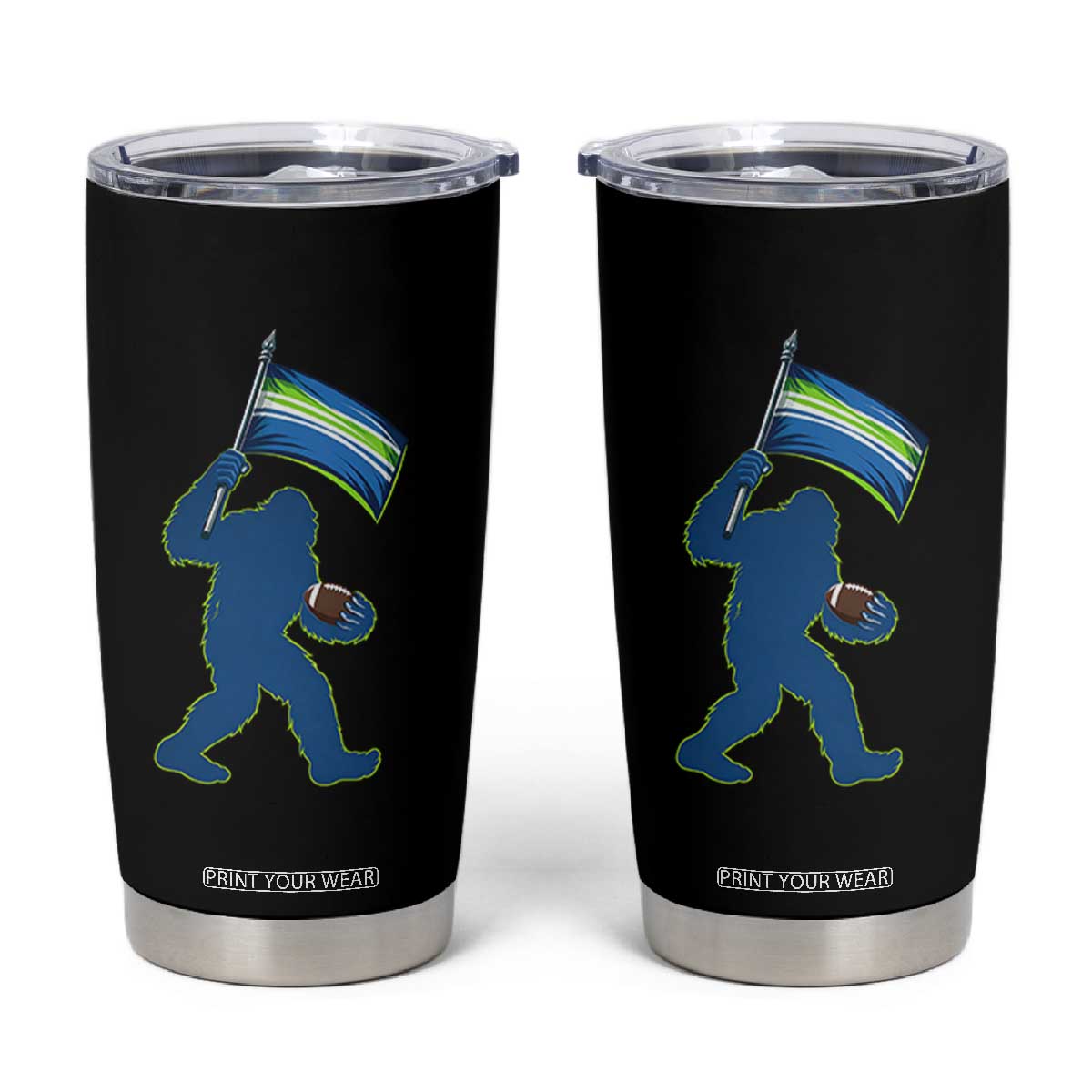 Bigfoot Seattle Sports Fan Tumbler Cup Sasquatch 12s Pride Gift TS12 Black Print Your Wear