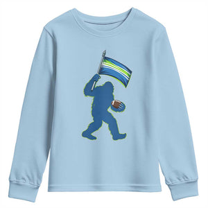 Bigfoot Seattle Sports Fan Youth Sweatshirt Sasquatch 12s Pride Gift TS12 Light Blue Print Your Wear