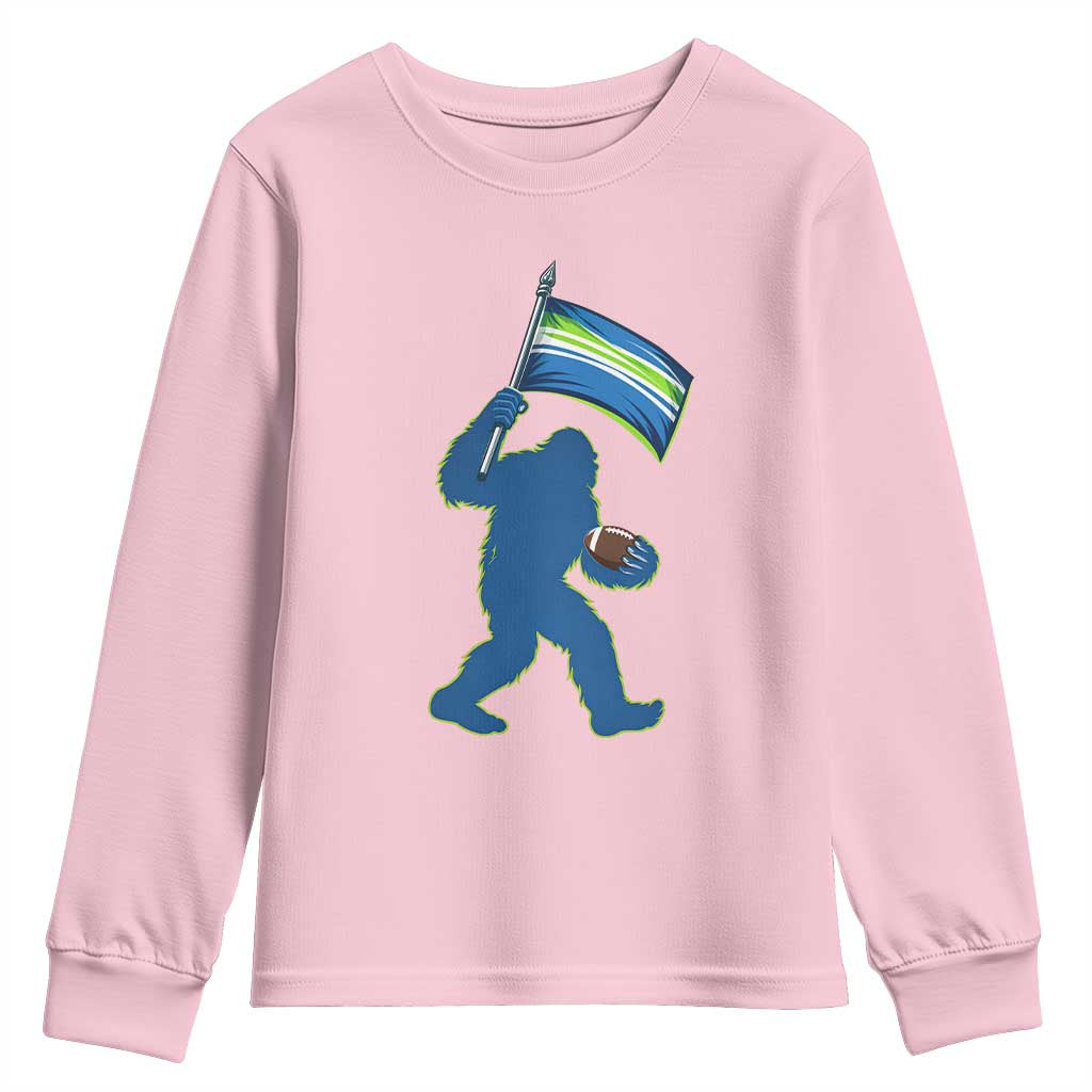 Bigfoot Seattle Sports Fan Youth Sweatshirt Sasquatch 12s Pride Gift TS12 Light Pink Print Your Wear