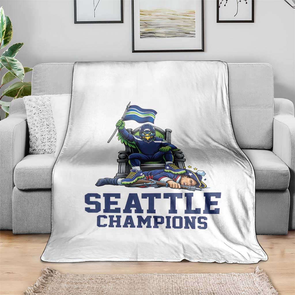 Funny Seattle Clobbers New England Throw Blanket Football Game Day TS12 Print Your Wear