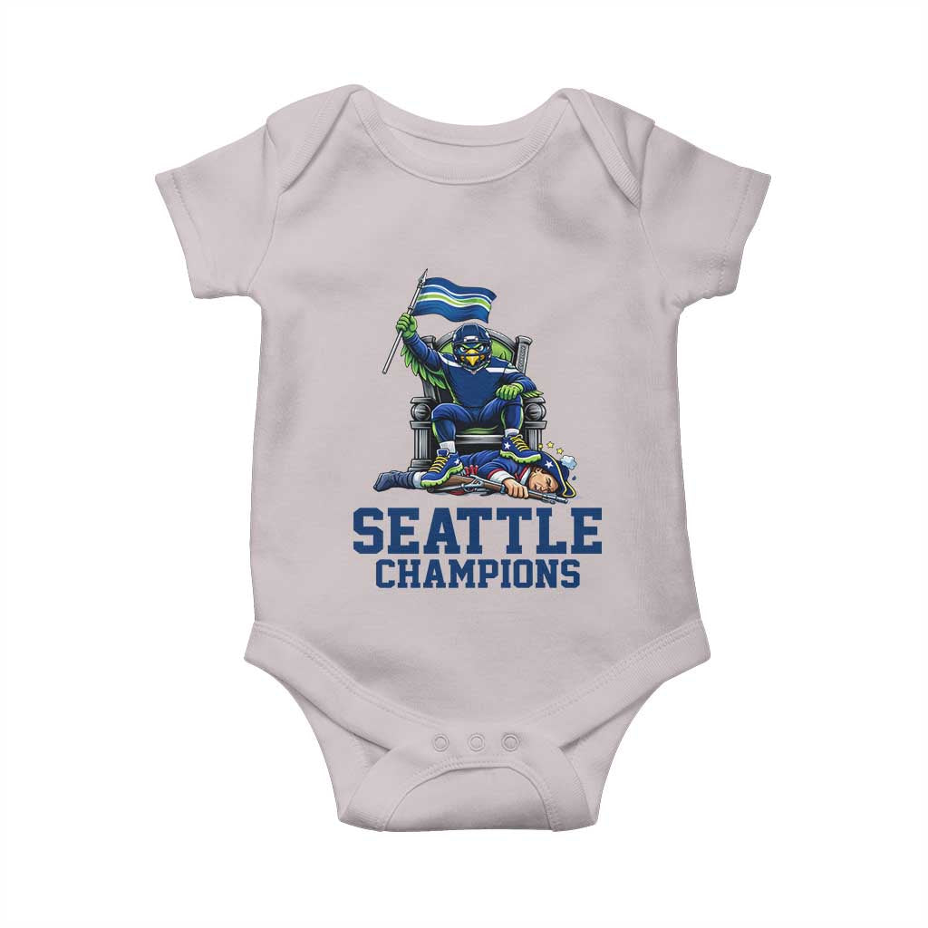 Funny Seattle Clobbers New England Baby Onesie Football Game Day TS12 Ice Gray Print Your Wear