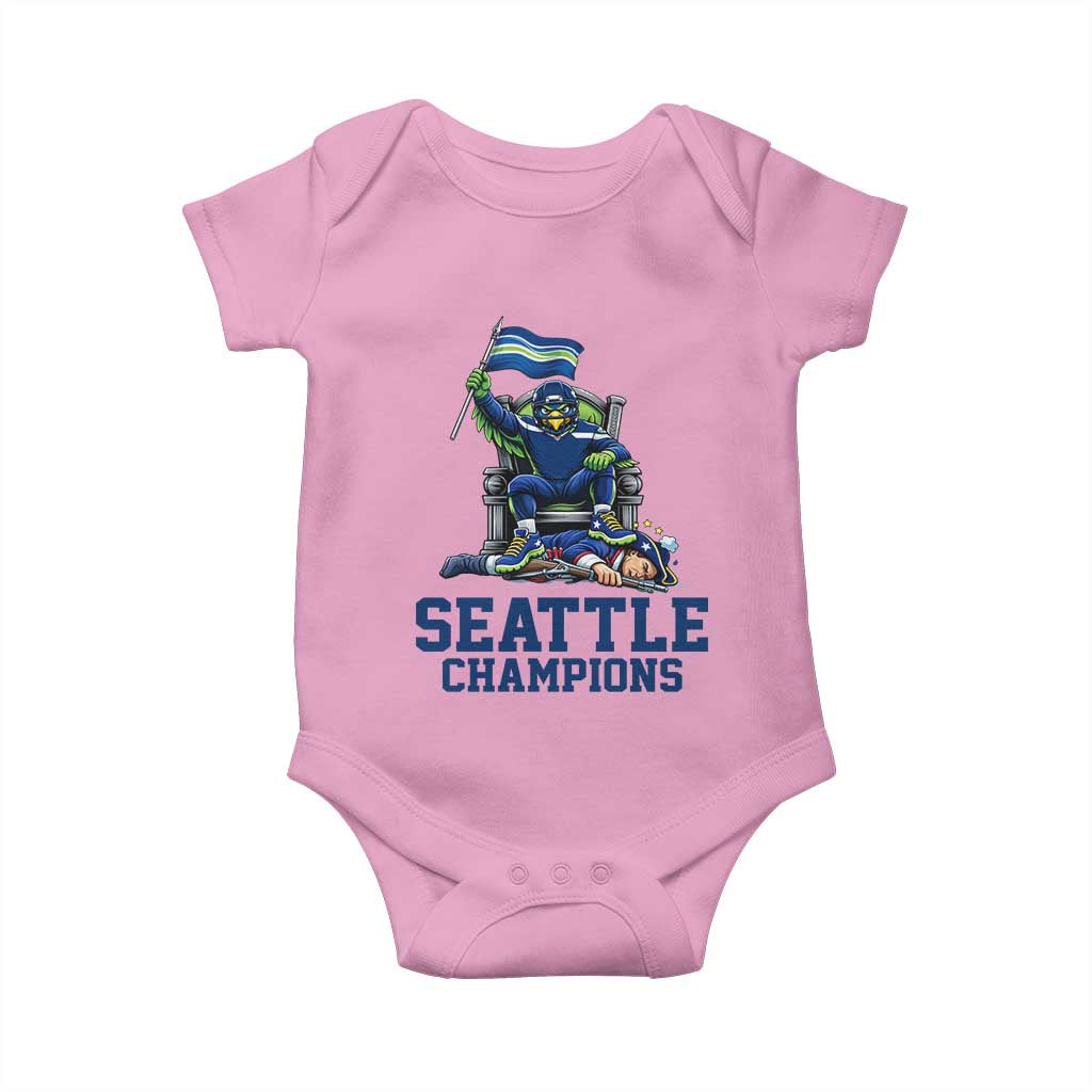 Funny Seattle Clobbers New England Baby Onesie Football Game Day TS12 Light Pink Print Your Wear