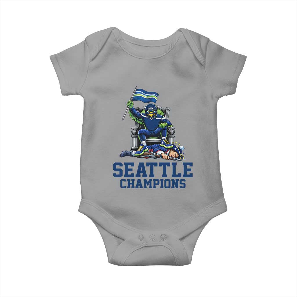 Funny Seattle Clobbers New England Baby Onesie Football Game Day TS12 Sport Gray Print Your Wear