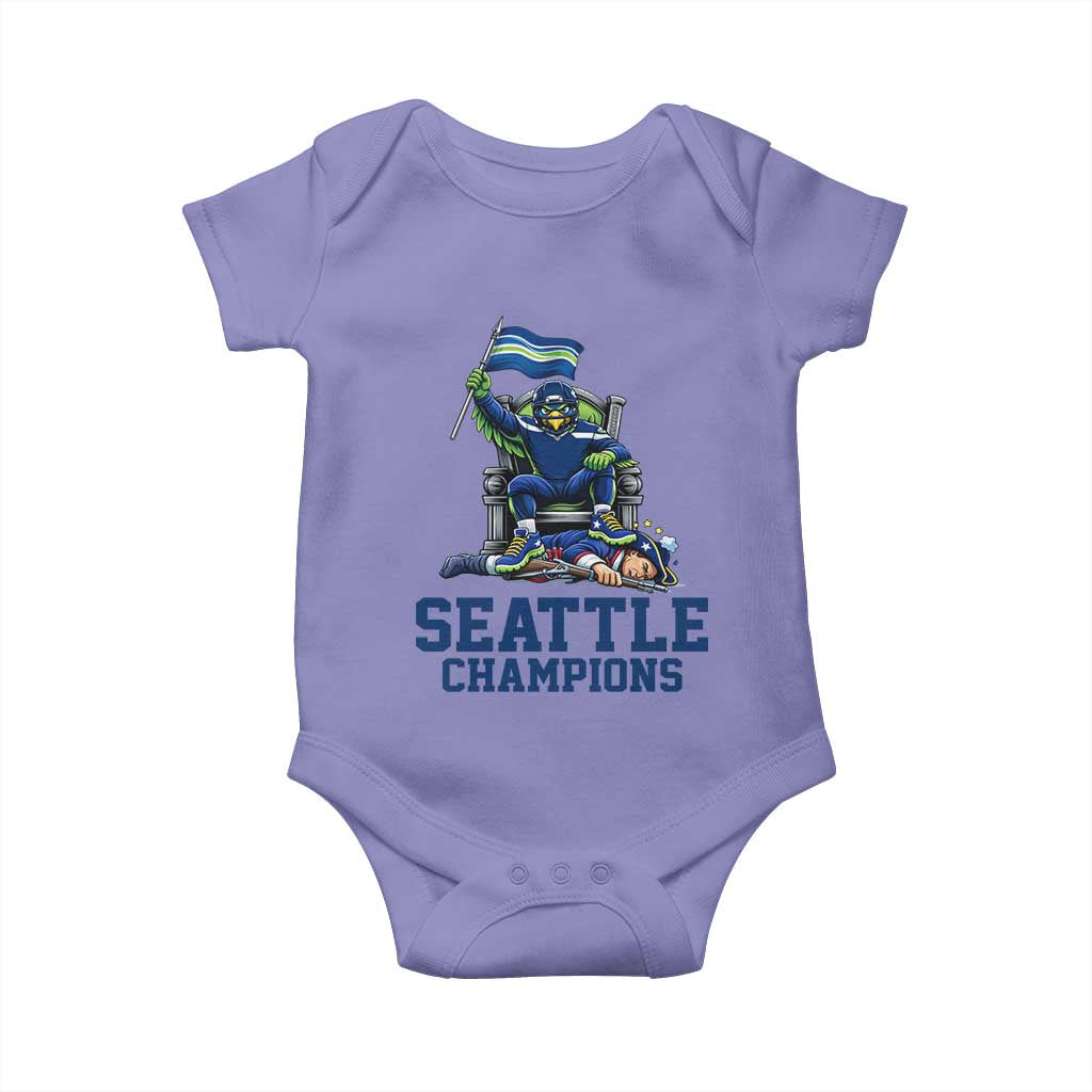 Funny Seattle Clobbers New England Baby Onesie Football Game Day TS12 Violet Print Your Wear