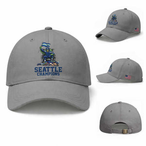 Funny Seattle Clobbers New England Baseball Cap Football Game Day TS12 Baseball Cap Universal Fit Sport Gray Print Your Wear